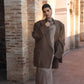 Robe en soie beige Faïrouz