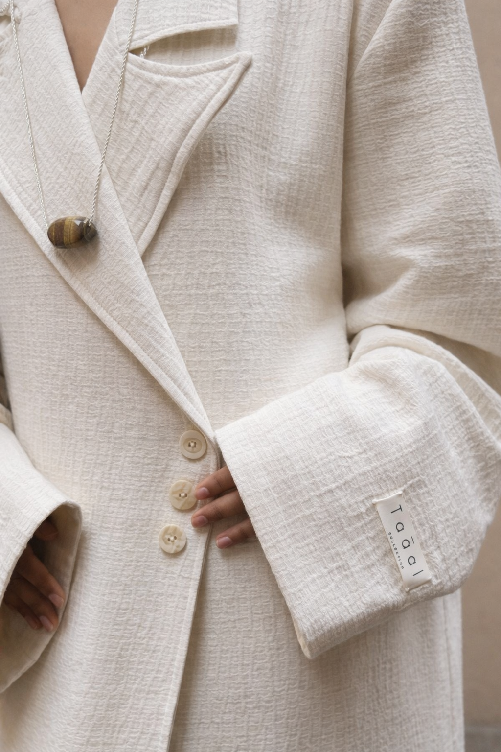 Robe blazer écru