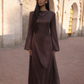 Robe soie marron Faïrouz