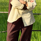Pantalon ballon lin rayé