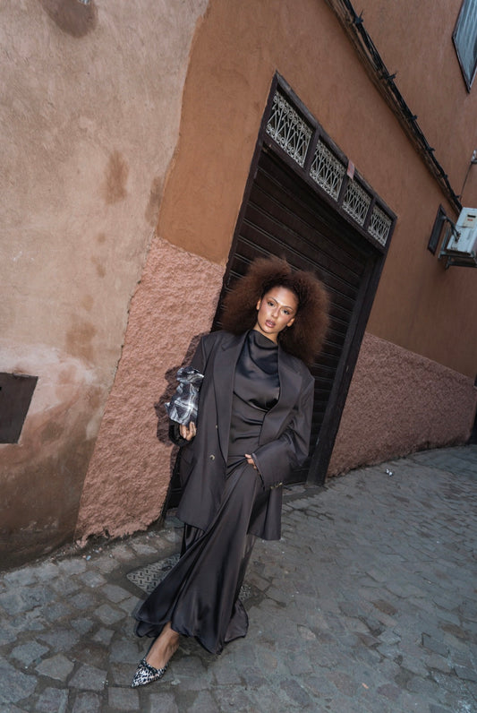 Blazer Cachemire minimal marron